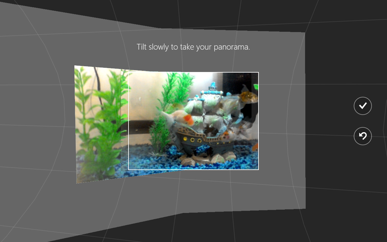 Move your tablet to take the panoramic picture