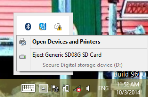 Eject device menu