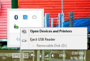 Eject device menu