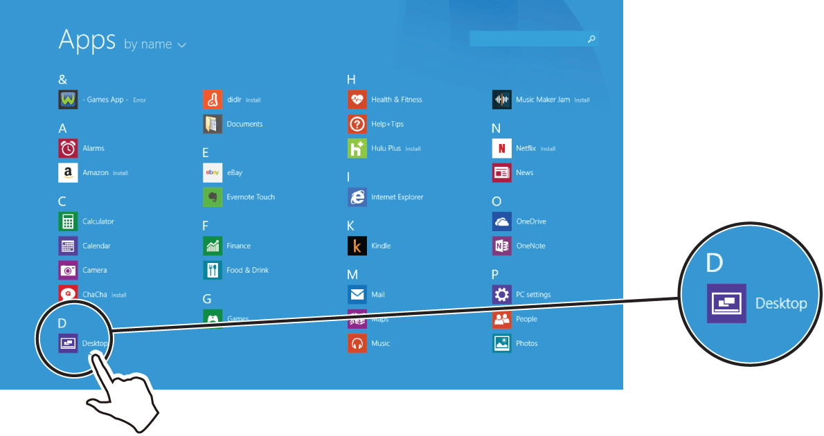 Touch Desktop from Apps