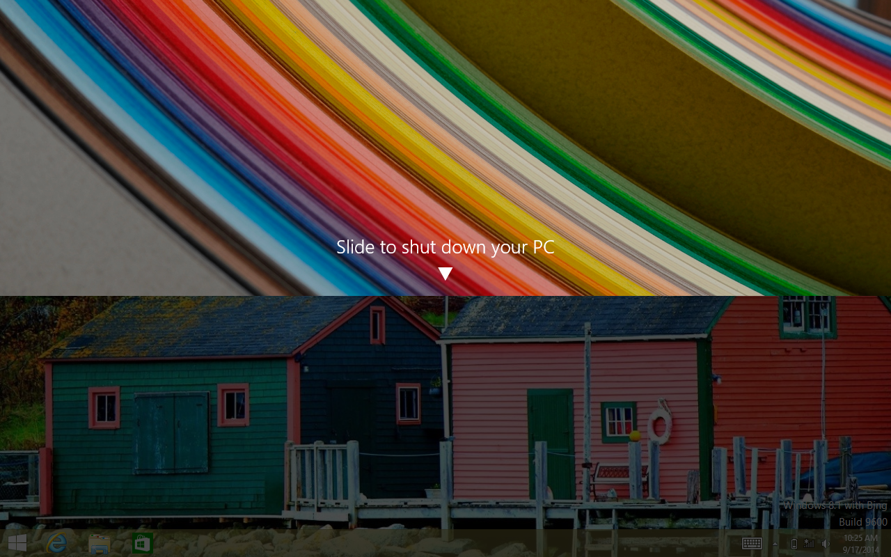 Swipe down to shut down