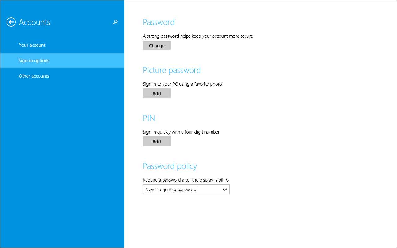 Account sign-in options