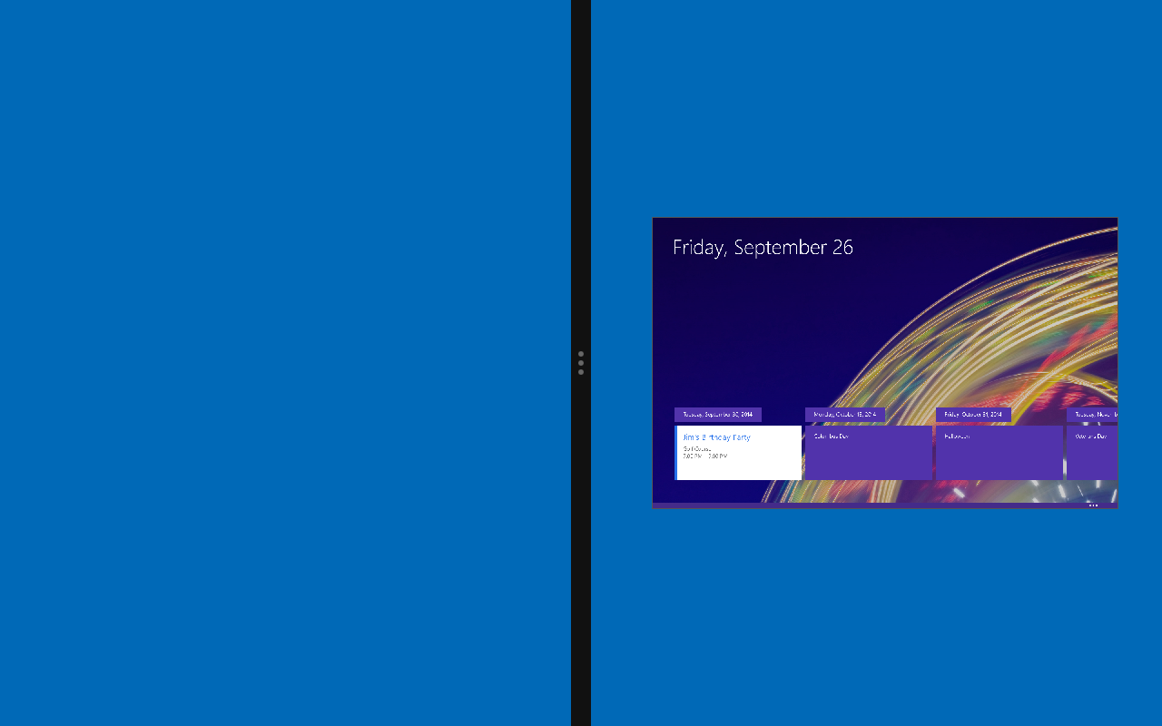 Putting an app in split screen